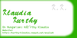 klaudia kurthy business card